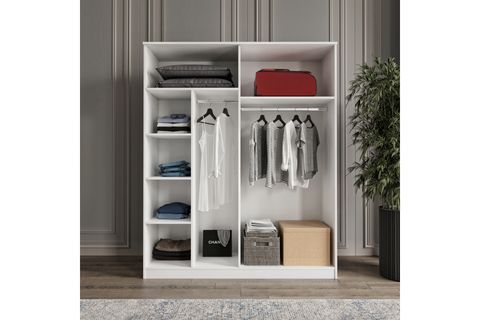 VİOLET GARDIROP, BEYAZ, 4 KAPAKLI
