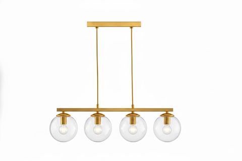 İREM DÖRTLÜ SIRALI AVİZE, ESKİTME GOLD ŞEFFAF