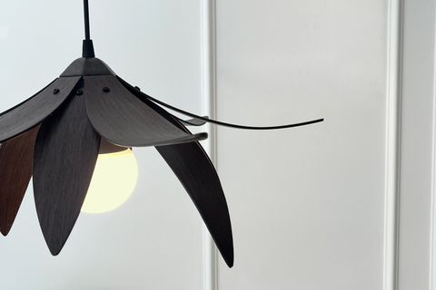 LOTUS AHŞAP MODERN VE MİNİMAL TASARIM AVİZE, CEVİZ