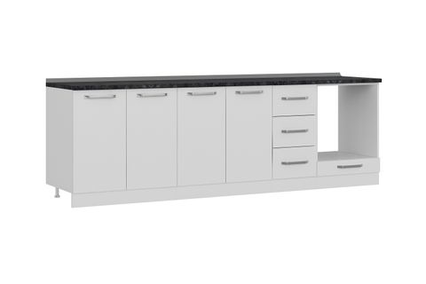 MİNAR 260 CM MUTFAK DOLABI BEYAZ 260-B3-ALT MODÜL