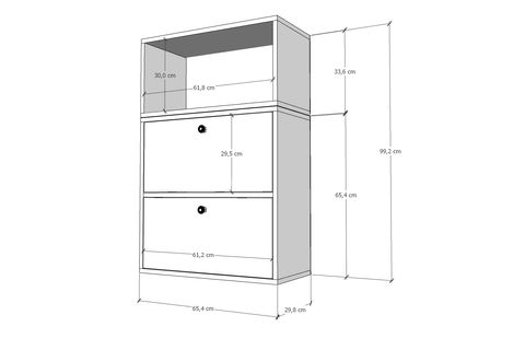 BK ÇOK AMAÇLI DOLAP, 2 KAPAKLI, ÇAD