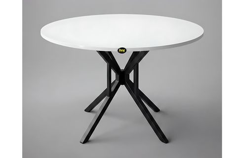 SELİN YUVARLAK MUTFAK MASASI, BEYAZ SİYAH, 90 CM