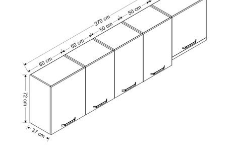 MİNAR 270 CM MUTFAK DOLABI BEYAZ 270-B5-ÜST MODÜL