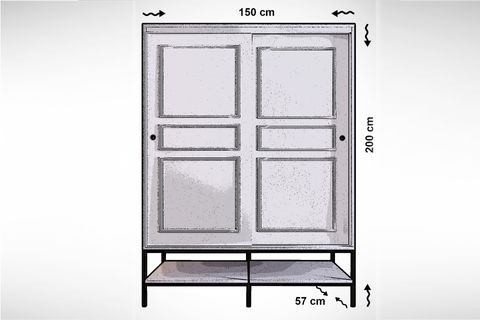 MARTİN SÜRGÜLÜ GARDIROP,150 CM , BEYAZ MERMER