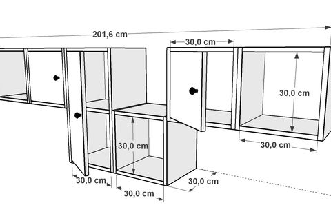 RAFLI DOLAPLI DUVAR RAFI, ANTRASİT BEYAZ, 200 CM, DVR-1125-Ç