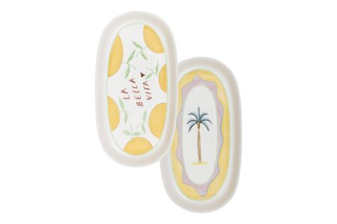 THE MİA ITALİAN SUMMER OVAL SERVİS TABAĞI 2Lİ 23 CM