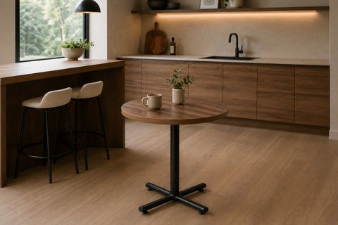 PAYAS METAL AYAK MUTFAK BAHÇE BALKON BİSTRO VE CAFE MASASI, 70X70 CM, CEVİZ SİYAH