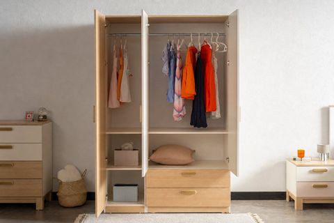 MOKİDO ÇEKMECELİ GARDIROP, 3 KAPAKLI, MEŞE