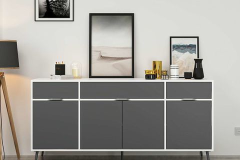 ELİNA AYAKLI KONSOL, BEYAZ ANTRASİT
