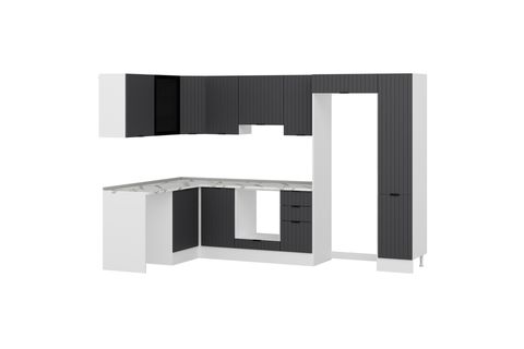 ALVİNKA 180 330X222 CM MBR_B KÖŞE MUTFAK DOLABI, ANTRASİT SUNTALAM