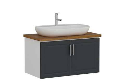 SANYA BANYO DOLABI ALT 85CM AS2K TZG BEYAZ ANTRASİT