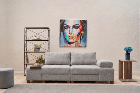 PERENNA YATAKLI ÜÇLÜ KOLTUK, ŞÖNİL, GRİ