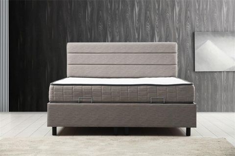 MOTYA BAZA BAŞLIK YATAK SETİ, AÇIK GRİ 150X200