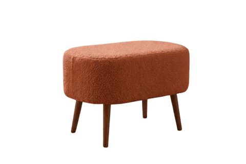 BULUT AHŞAP AYAKLI  OVAL PUF, KİREMİT