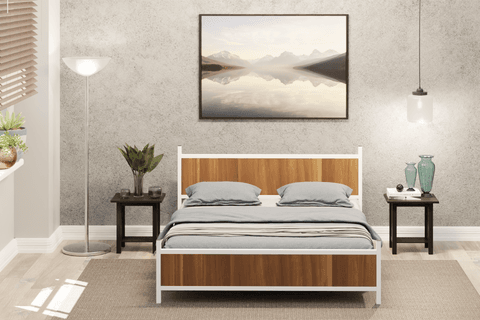 GM MODERN ÇİFT KİŞİLİK KARYOLA, BEYAZ CEVİZ, 140X190