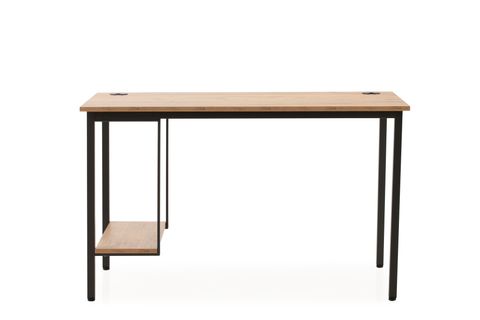 ARPELİA BİLGİSAYAR MASASI KASA RAFLI, AÇIK KAHVERENGİ, 125 CM