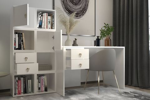 BK ÇALIŞMA MASASI, KİTAPLIKLI