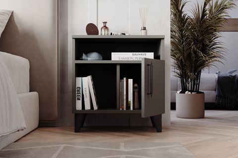 KOMMEN KOMODİN, ANTRASİT, 3 BÖLMELİ