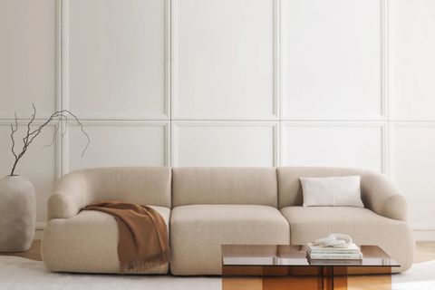 MİLA KETEN ÜÇLÜ KANEPE, BEJ