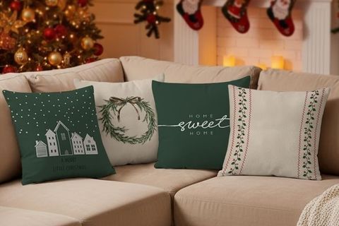 YILBAŞI TEMALI DÖRTLÜ KIRLENT KILIFI, PETROL YEŞİLİ, 1042