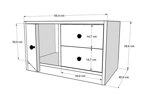 YUSUF KOMODİN, 1 KAPAK 2 ÇEKMECELİ, KMD-1004-Ç