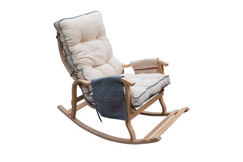 MOSSO AHŞAP ÇİFT MİNDERLİ SALLANAN SANDALYE, GRİ KREM