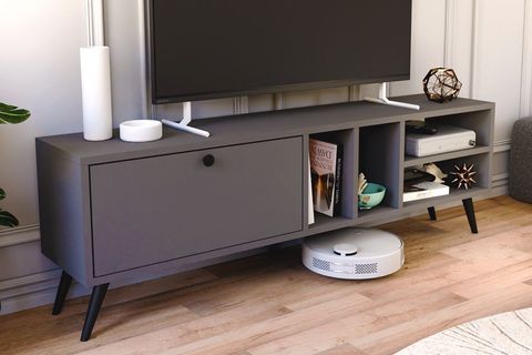 BUKA GENİŞ TEK KAPAKLI TV SEHPASI, ANTRASİT, 140 CM