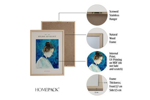 HOMEPACK, DOĞAL AHŞAP BEŞLİ TABLO SETİ, ÇERÇEVELİ, 40X60, BEŞLİ019