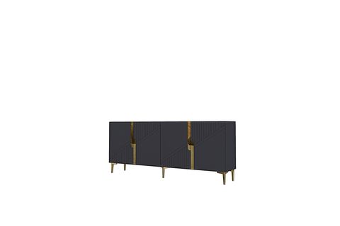 EVVA KONSOL VE TV SEHPASI, ANTRASİT GOLD, 180 CM