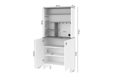 İNTERGO KAHVE KÖŞESİ İKİ KAPAKLI ÇOK AMAÇLI DOLAP, ANTRASİT