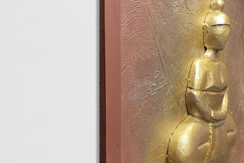 RÖLYEF SOYUT BUDA TABLO, GOLD, 80X80