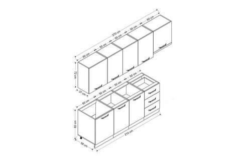 MİNAR EGE 270 CM MUTFAK DOLABI BEYAZ DORE 270-D4