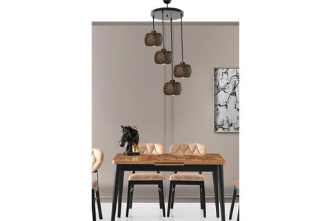 LUMEXX TIGER DÖRTLÜ TEPSİLİ CEVİZ RATTAN SARKIT