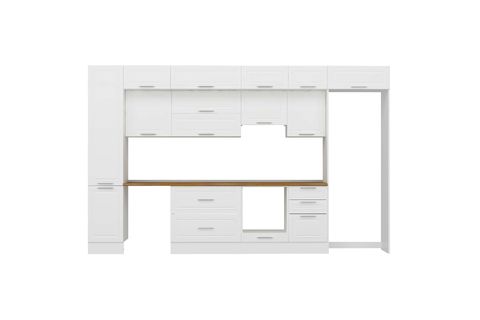 ALVİNKA 385X240 CM KLASİK MEBRAN MUTFAK DOLABI, MBB E90B45S50 1 MEBRAN BEYAZ SUNTALAM