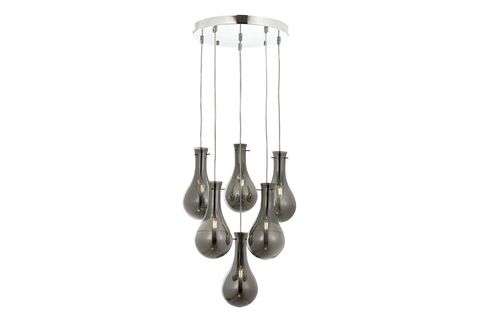 AVONNI AV 60092 6KT KROM KAPLAMA MODERN AVİZE E14 METAL CAM 50 CM