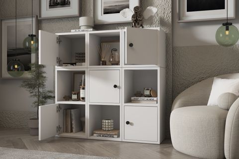 LEKSA 5 KAPAKLI RAFLI KİTAPLIK 65 CM BEYAZ KTP-1054-Ç