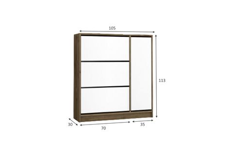 MOD AYAKKABILIK DOLABI, CEVİZ, 105 CM