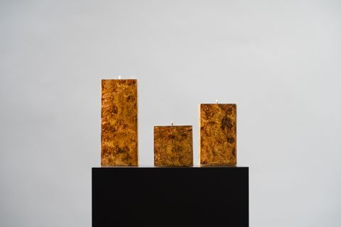 GOLD SHİNE KARE MUM SETİ