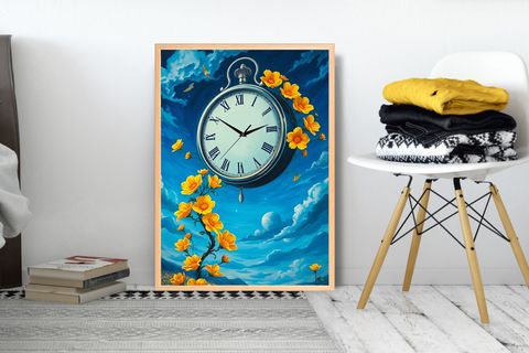 FRANK RAY ÇİĞDEM ÇERÇEVELİ DUVAR SAATİ, 50X70