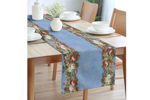 RÖNESANS ÇİÇEKLERİ PAMUKLU MASA RUNNER, 0087 50X150 CM