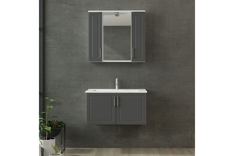 SANYA BANYO DOLABI 85CM AS2K 2K1A ETJ BEYAZ ANTRASİT