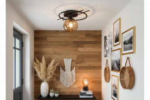 EVREN TEKLİ AVİZE, SİYAH BAL CAMLI