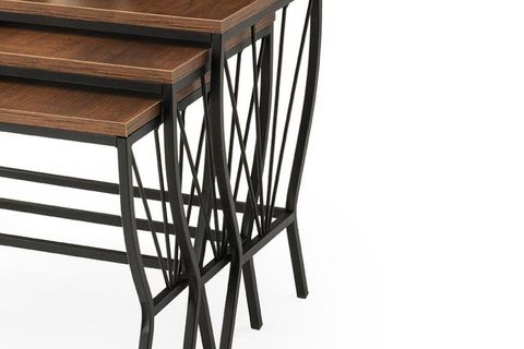 CENOVE ZİGON SEHPA, SİYAH, CEVİZ