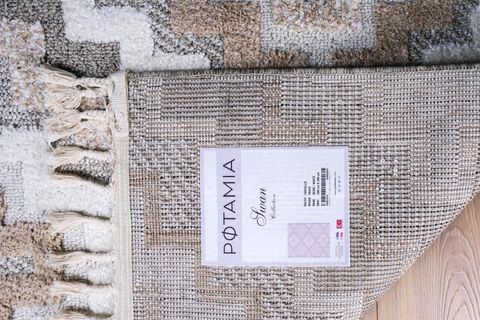 POTAMİA SWAN SHAGGY HALI P6470, BEJ BEYAZ, 80X150