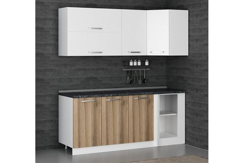 MİNAR 195CM KÖŞE MUTFAK DOLABI BEYAZ DORE K195D3