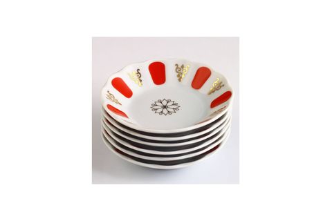 PORLAND KIRMIZI YALDIZ ÇAY TABAĞI 11CM TEKLİ 04POR005231