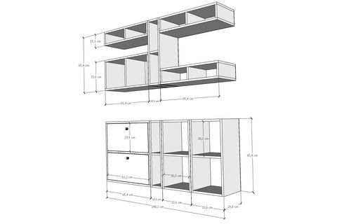 BK ÇOK AMAÇLI DOLAP, DUVARA MONTE RAFLI, KBR