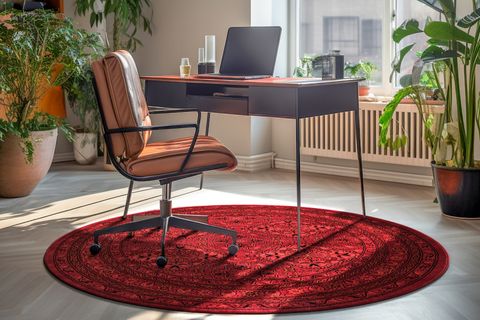 ANGORAHOME PERSİAN BK1005 DOKUMA MAKİNE HALISI, YUVARLAK, 160X160