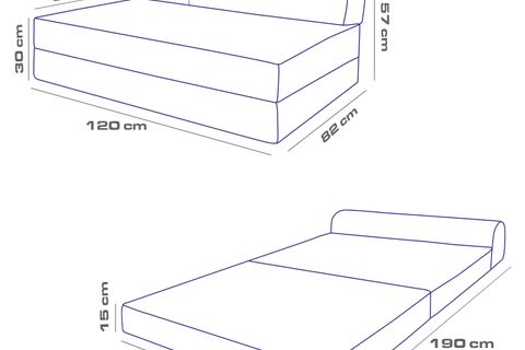 MAGİC ÇİFT KİŞİLİK KATLANIR YATAKLI KOLTUK, İNDİGO MAVİ