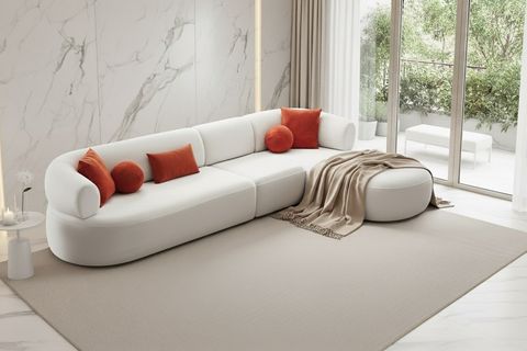 TURİN PİYONLU KÖŞE KOLTUK, SAĞ, BEYAZ